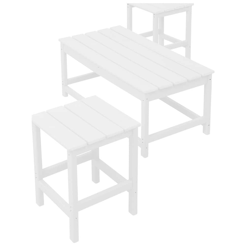 Laguna Hdpe All Weather Outdoor Patio Coffee And Side Tables (3-Piece Set)