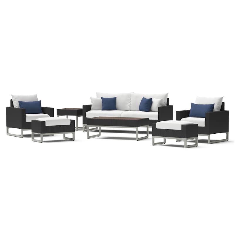 Milo Espresso 18 Piece Sunbrella Outdoor Patio Estate Set
