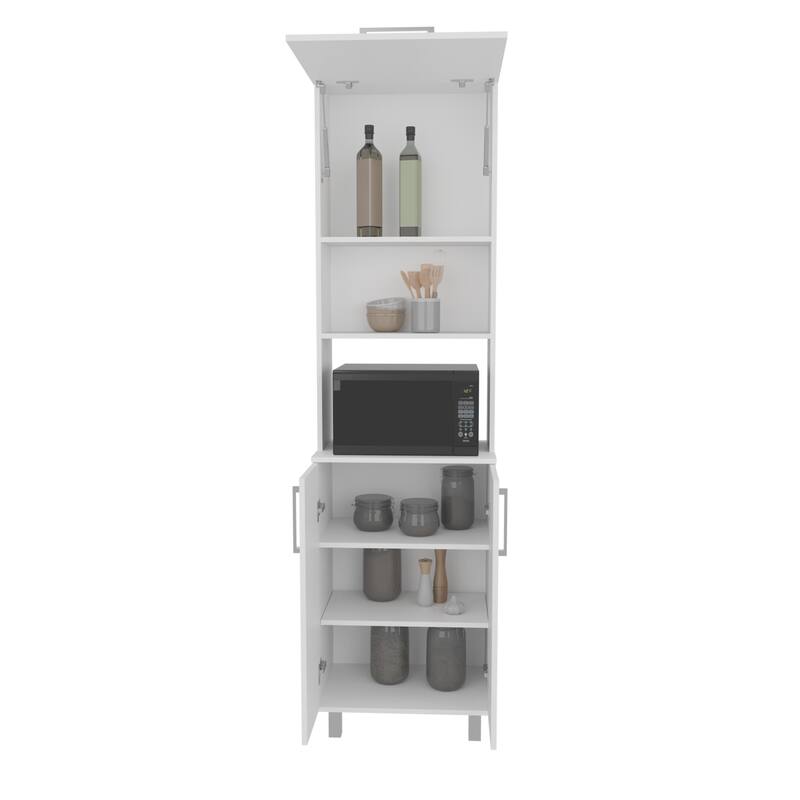Bombona 80" High Double Cabinet Kitchen Pantry White
