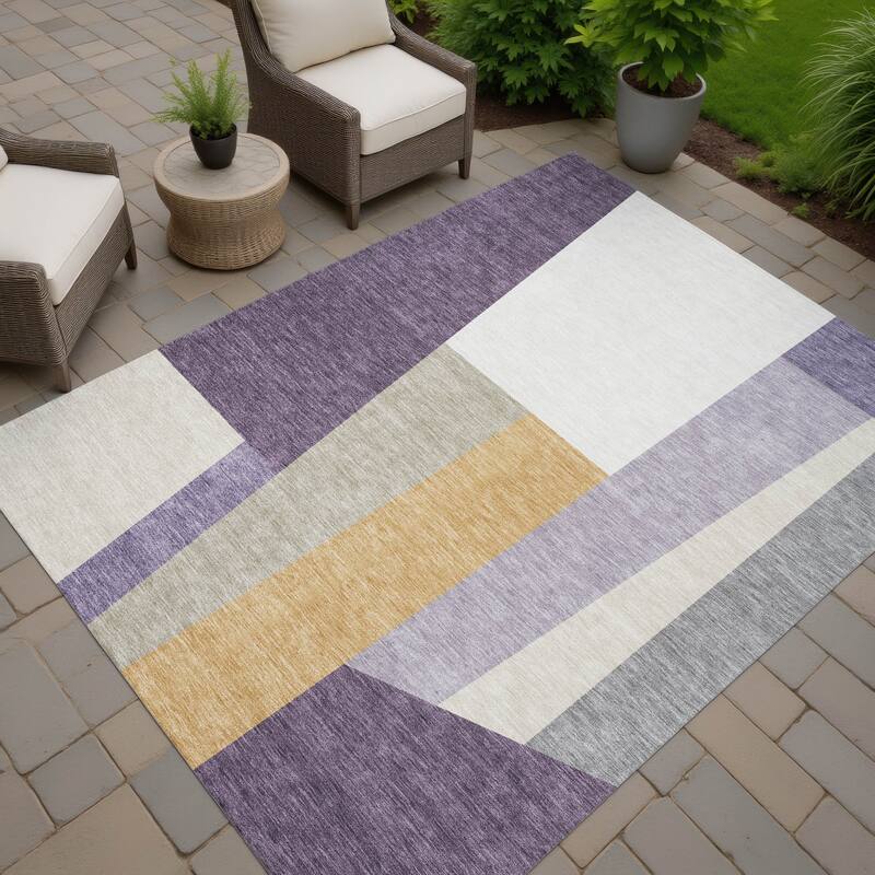 Machine Washable Indoor/ Outdoor Contemporary Jolie Chantille Rug