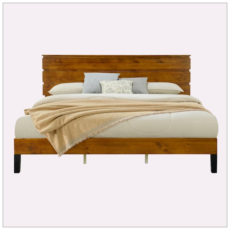 Mid-Century Modern Wood Bed