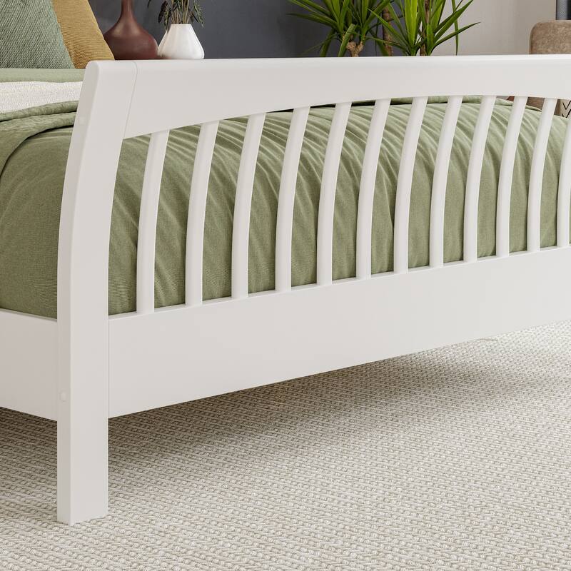 AFI Orleans Solid Wood Low Profile Platform Bed with Matching Footboard