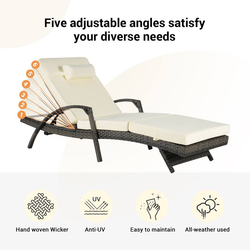 GDFStudio - Eliana Outdoor Recliner Set for Lounging, Sunbathing & Garden Relaxation