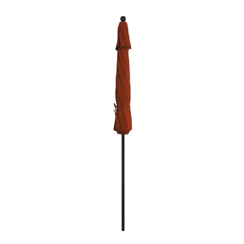 California Umbrella 9' Rd. Aluminum Frame, Fiberglass Rib Market Umbrella, Push Open, Bronze Finish, Pacifica Fabric