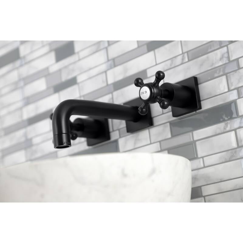 Kingston Brass Metropolitan Two-Handle 3-Hole Wall Mount Bathroom Faucet