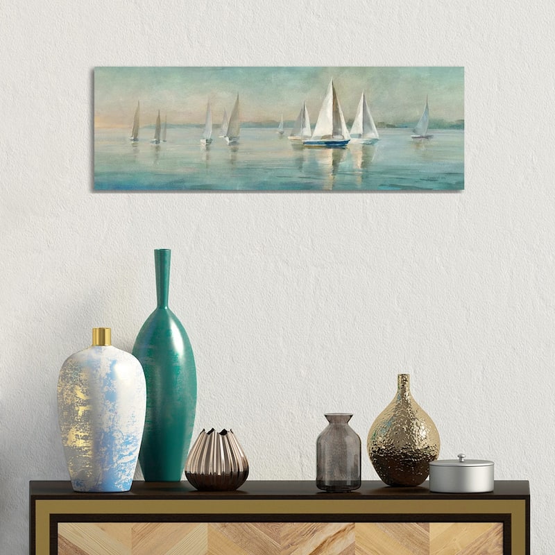 iCanvas "Sailboats at Sunrise" by Danhui Nai Canvas Print - 12x36x1.5