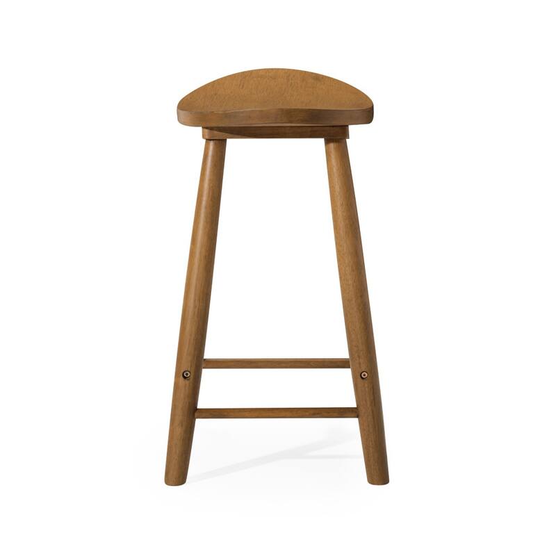 HomeRoots 25" Natural Solid Wood Backless Counter Height Bar Chair