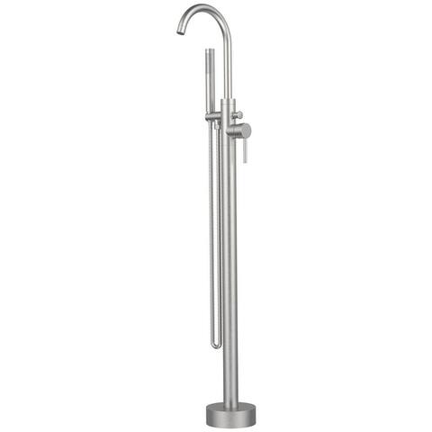 Freestanding Tub Faucet High Flow Rate Max 6 GPM Floor Mount Tub Filler with Single Handle Bathtub Faucets with Handheld Shower