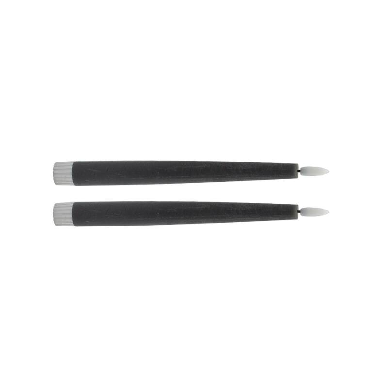 Pointed Flameless Taper Candles - 8.5" - Gray - Set of 2