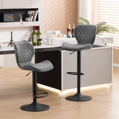 HOMYKA Swivel Adjustable Height Stool Set of 2