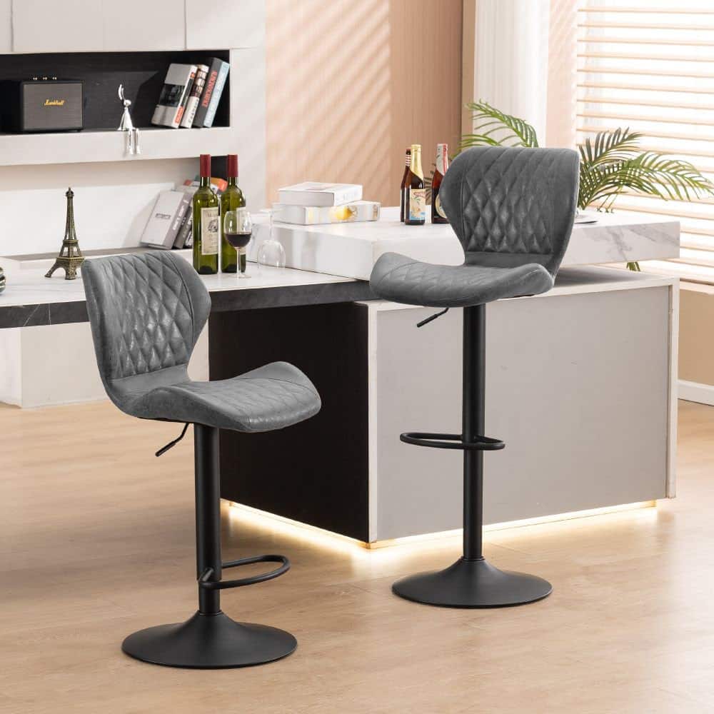 HOMYKA Swivel Adjustable Height Stool Set of 2