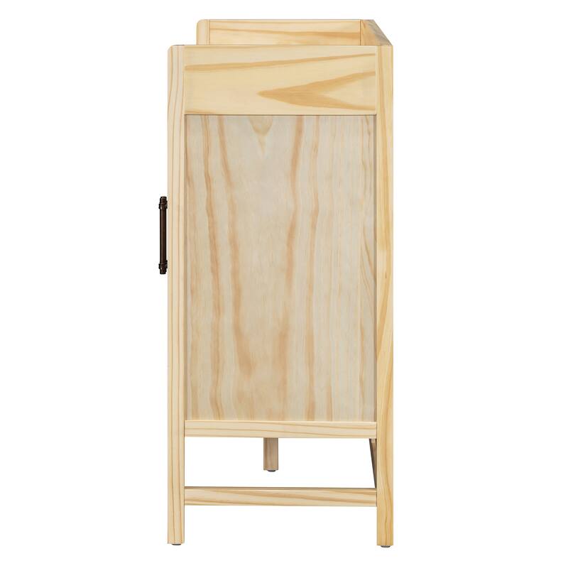 Rattan Cabinet Doors Sideboard Buffet Storage Cabinet Console Table