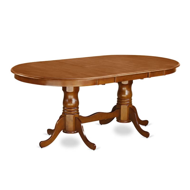 East West Furniture Dining Table Set Includes an Oval Table with Butterfly Leaf and Dining Chairs (Chair Seat Type Options) - PLAI9-SBR-W
