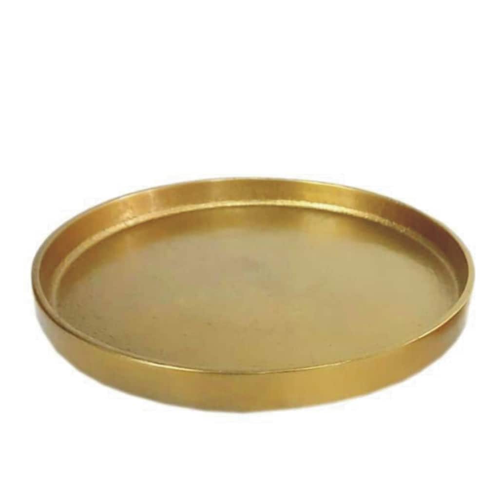 X-Lg. Alum. Round Plate 12.25"Dia Antique Brass -ST