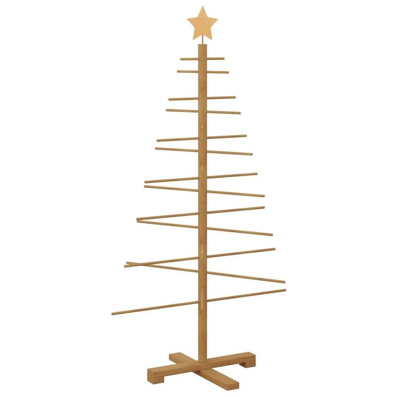 vidaXL Wooden Christmas Tree with Stand Brown bamboo