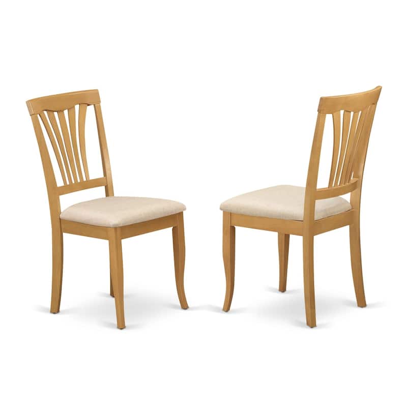 East West Furniture 3 Piece Dining Set Contains a Round Dining Table and 2 Kitchen Room Chairs, Oak (Seat Options)