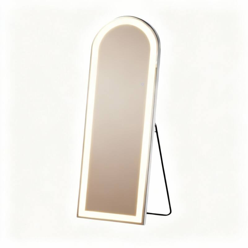 HomeRoots 71" Clear Arch Lighted Freestanding and Wall Mount Frameless Full Length Mirror - 26.00 in. x 71.00 in. x 0.90 in.