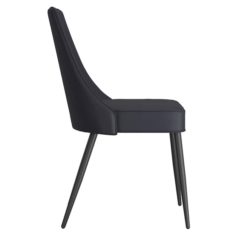 Modern Faux Leather Side Chair - Set of 2 - N/A