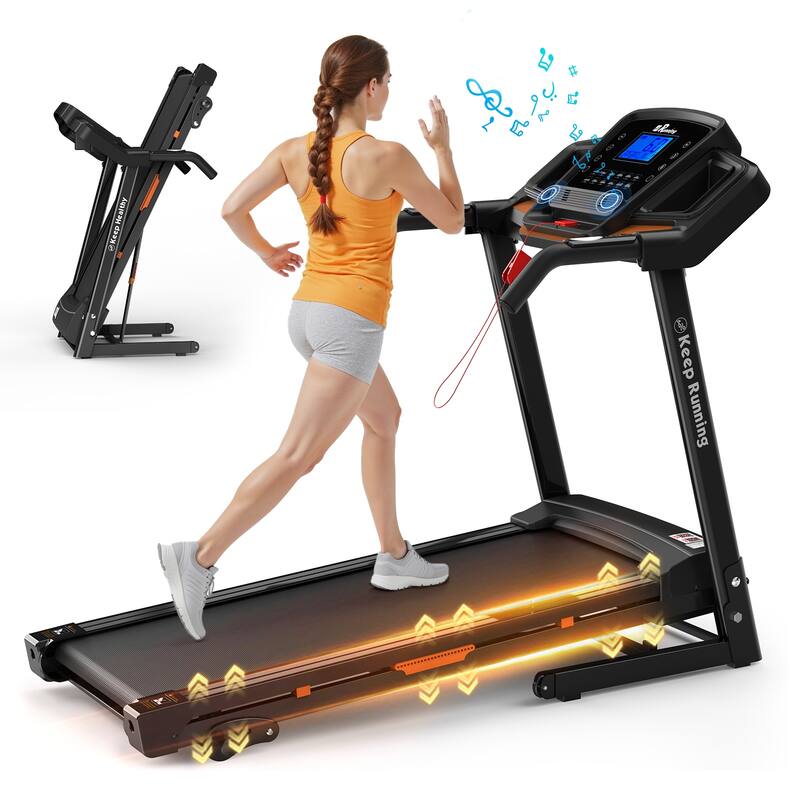 Foldable Treadmill with Incline, Folding Treadmill for Home Electric Treadmill Workout Running Machine, Handrail Controls Speed