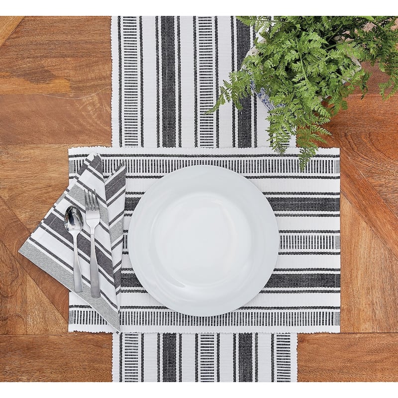 72" x 13" Chandler Stripe Onyx Runner - 13" x 72"