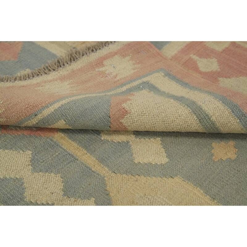Hand Woven Oriental 100% Wool Carpet Southwestern Tribal Multi-Colored Kilim Area Rug - 6' 1'' X 4' 0''