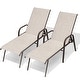 preview thumbnail 59 of 62, Set of 4 Lounge Chairs Outdoor Chaise Lounge with Arms and Adjustable Back