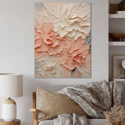 Designart "Beige And Pink Flowers In Harmony" Flowers Wall Art