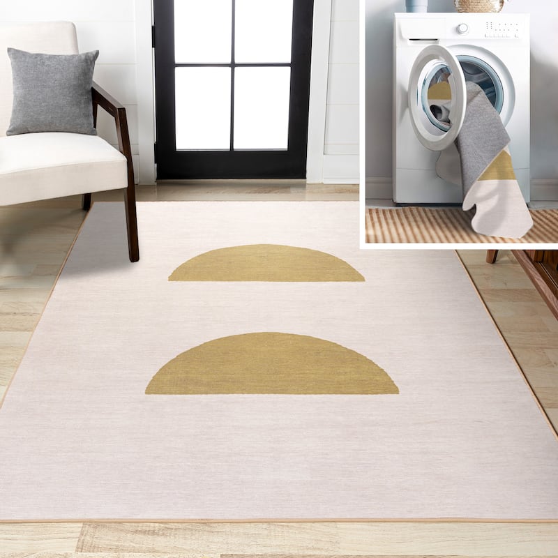 JONATHAN Y Cirkel Bohemian Textured Weave Floral Machine Washable Area Rug - 2 X 8