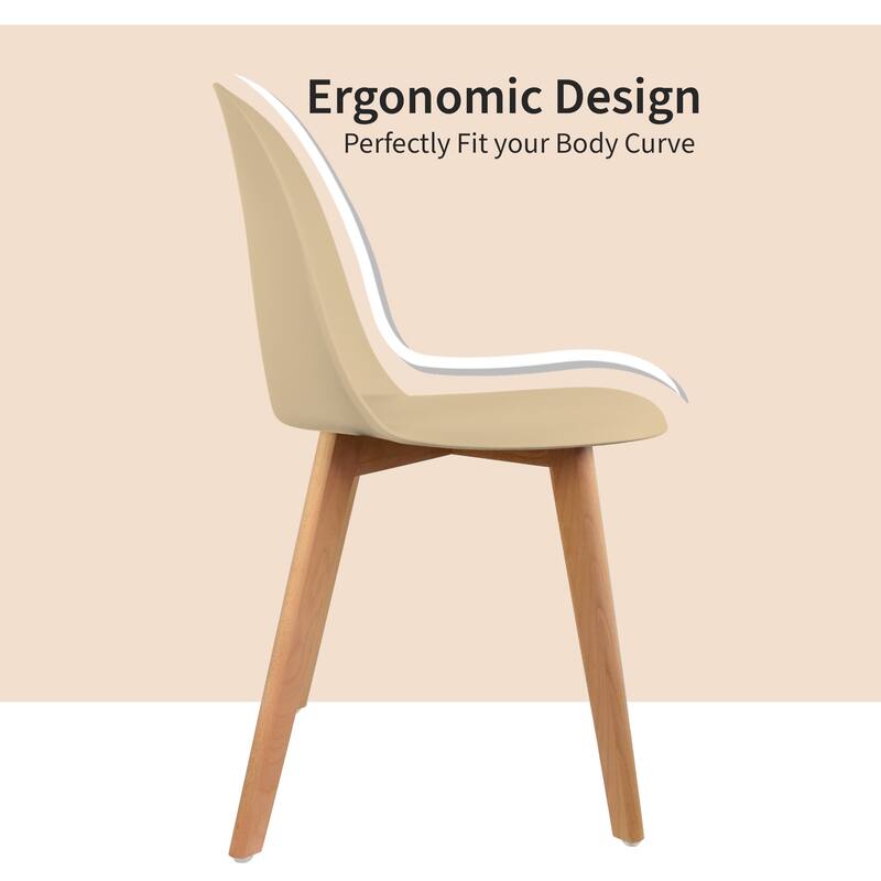 Set of 2 Modern Plastic Side Chairs with Wire Chrome Legs Ergonomic Dining Chairs for Kitchen, Dining Room, Office & Living Room