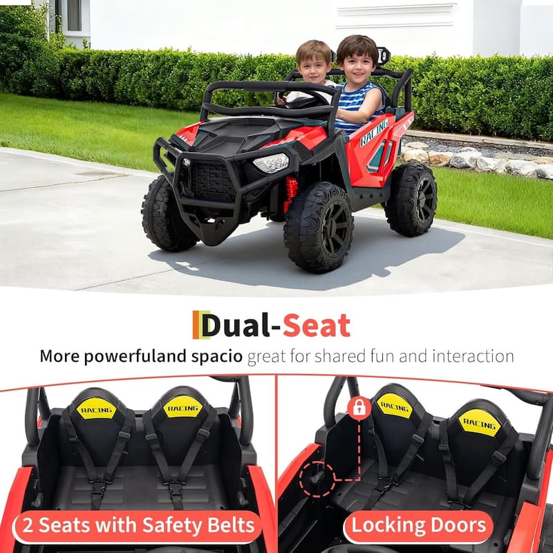 24V Ride On Toys 2 Seater Electric UTV Car Toy for Big Kids, White