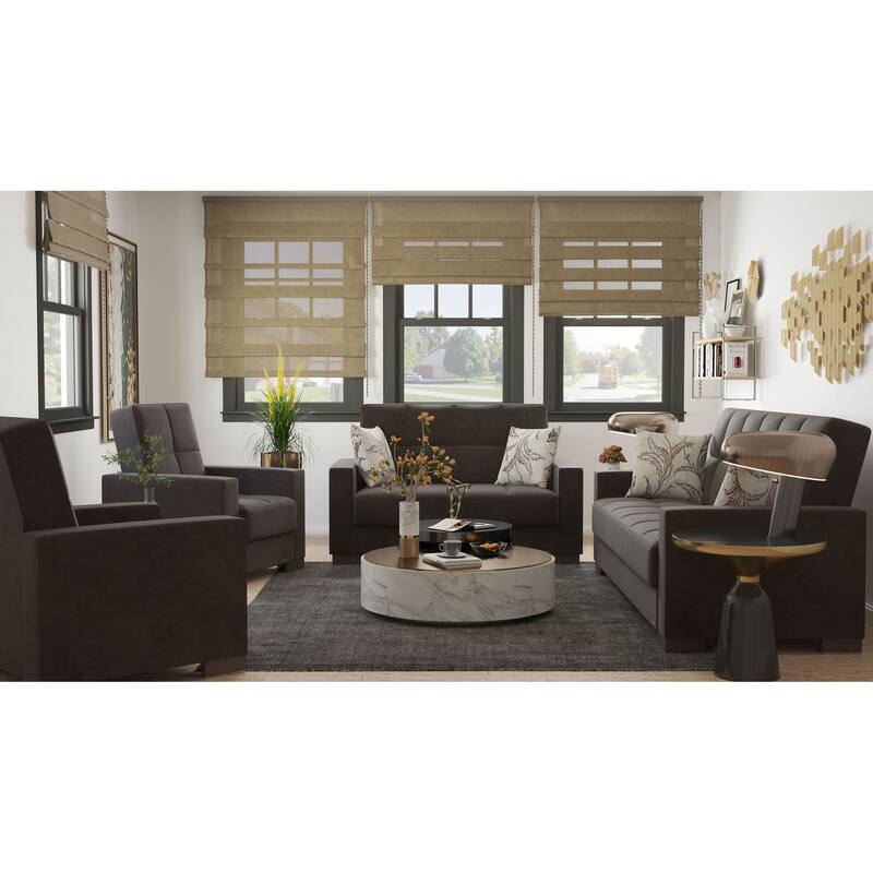 Collection Upholstered Convertible Loveseat With Storage