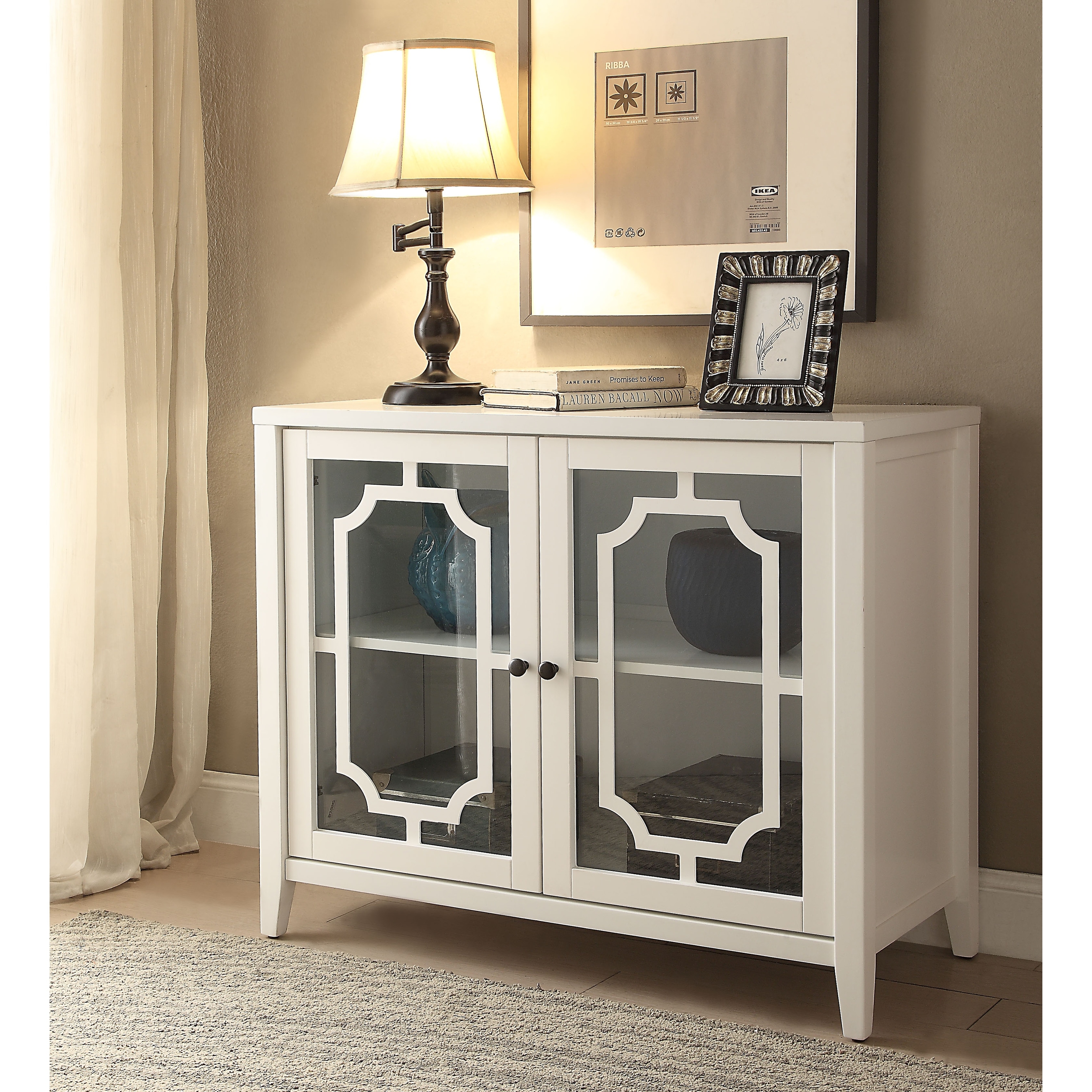 Acme glass online console table