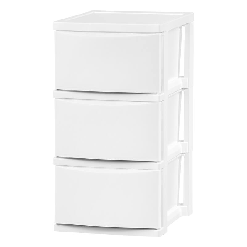 IRIS USA® Nesting Stacking Narrow Chest 15 Qt - White - Set of 2