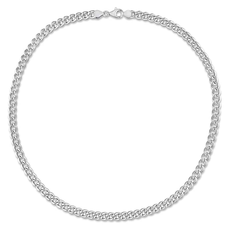 Miadora Sterling Silver Curb Link Necklace
