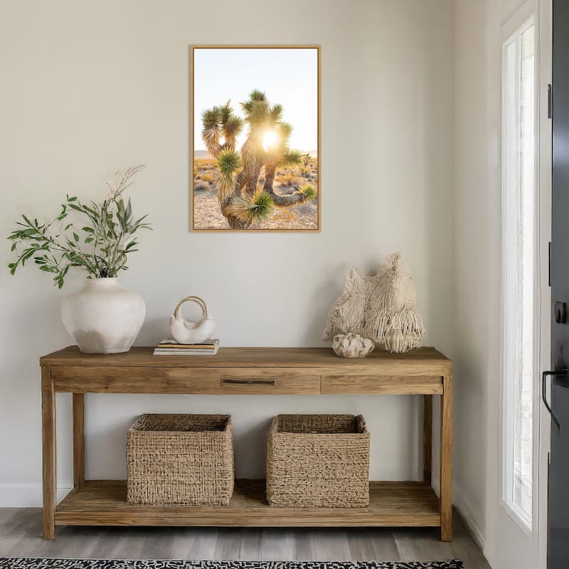 Joshua Tree Sunrise by Bethany Young Framed Canvas Wall Art Print - Sylvie Natural