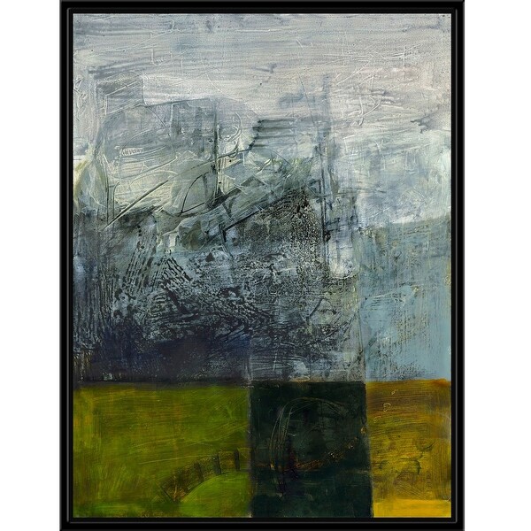 48” x 36” Green and Black Succumb Canvas Rectangular Framed Wall Art Decoration - N/A