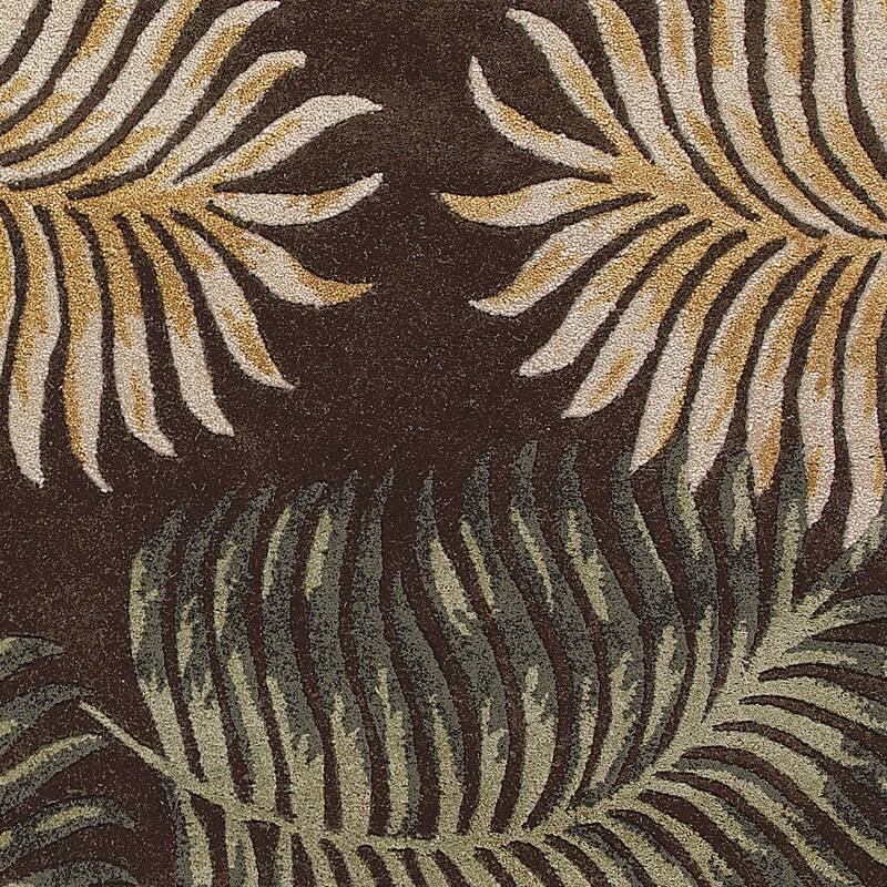 Domani Camila Tropical Espresso Fern Hand-tufted Wool Area Rug