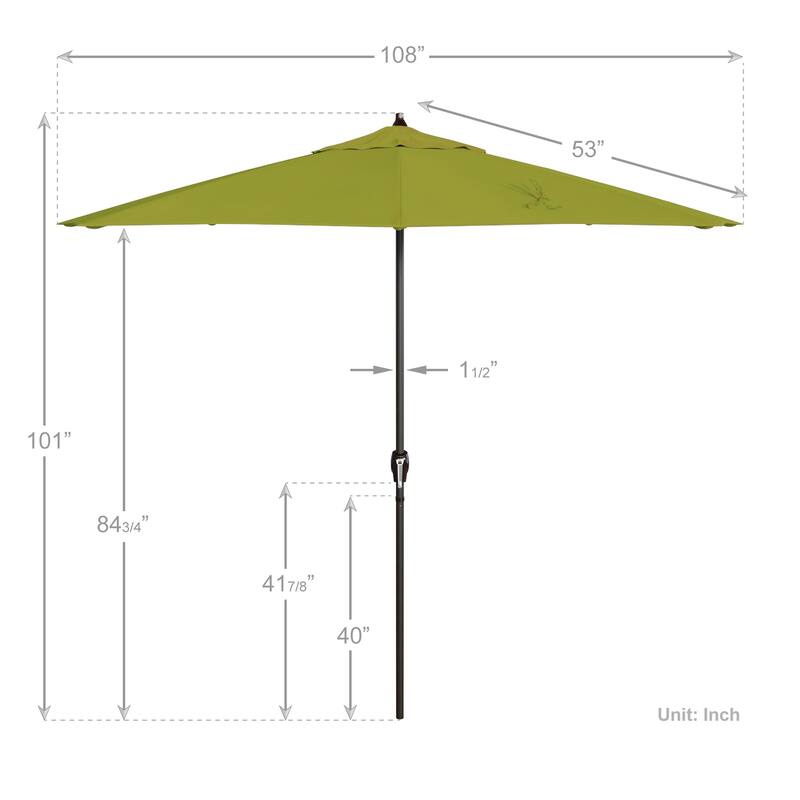 North Bend 9-foot Crank Open Auto-tilt Bronze Finish Patio Umbrella by Havenside Home (Base not included)