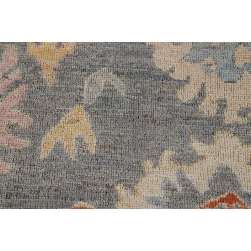 Hand Knotted Oriental 100% Wool Carpet Transitional All-Over Greys & Charcoal Oushak Area Rug - 9' 10'' X 8' 0''