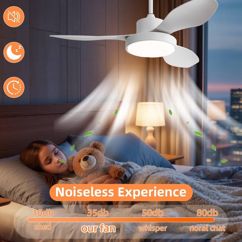 47/42 in. White Ceiling Fans with 22W Dimmable LED Light & Remote Control