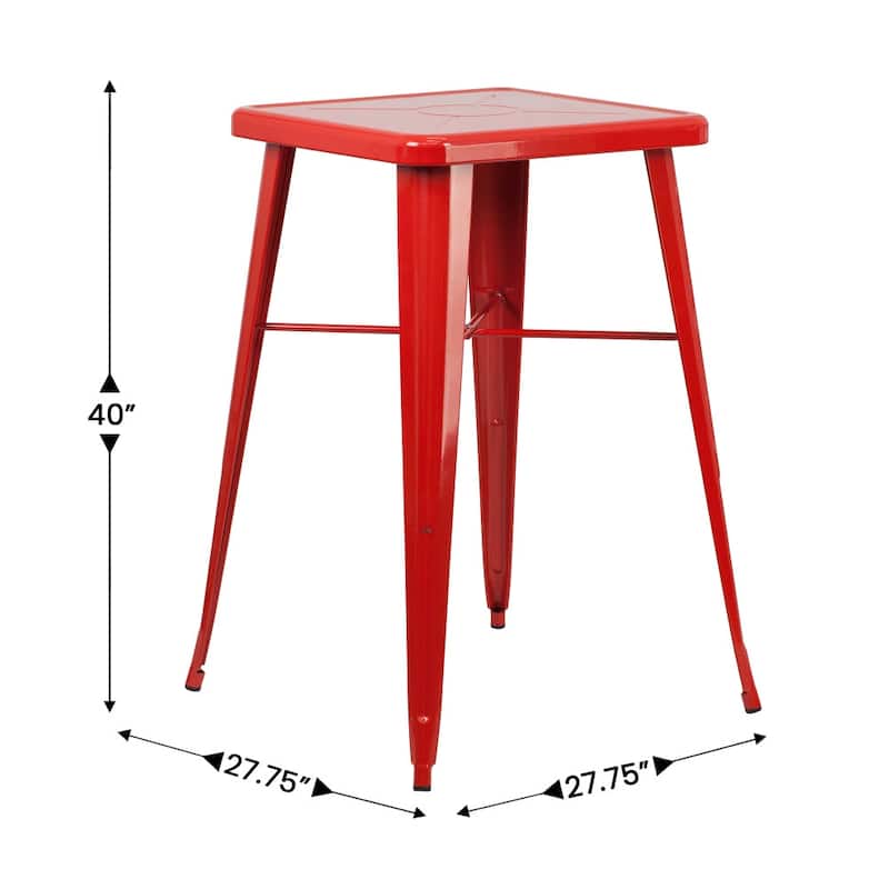 23.75'' Square Metal Indoor-Outdoor Bar Height Table