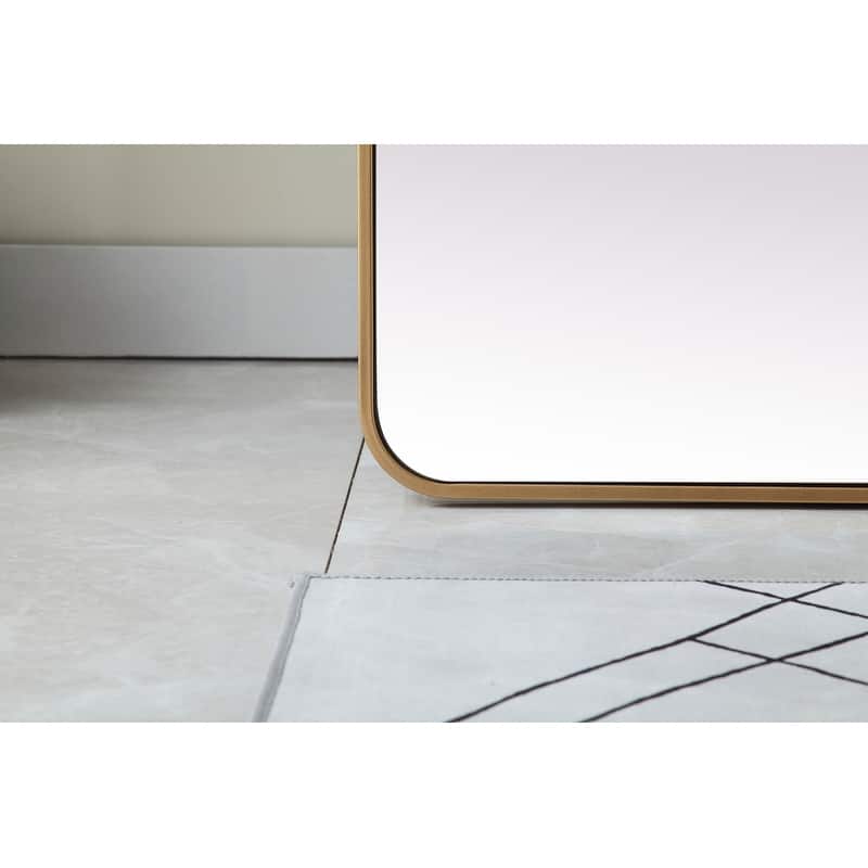 Indigo Home Soft Corner Metal Rectangle Full Length Mirror 30x60 Inch