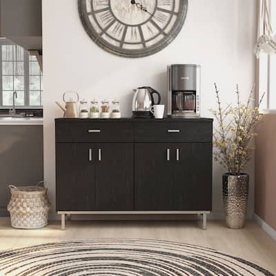 Furniture of America Mason Modern 2-drawer Closed Storage Buffet with Wine Rack