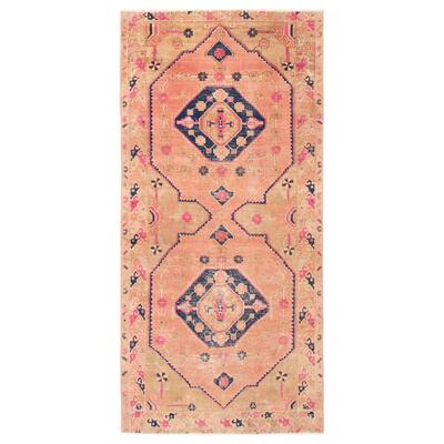 ECARPETGALLERY Hand-knotted Antalya Vintage Salmon Wool Rug - 4'5 x 9'2