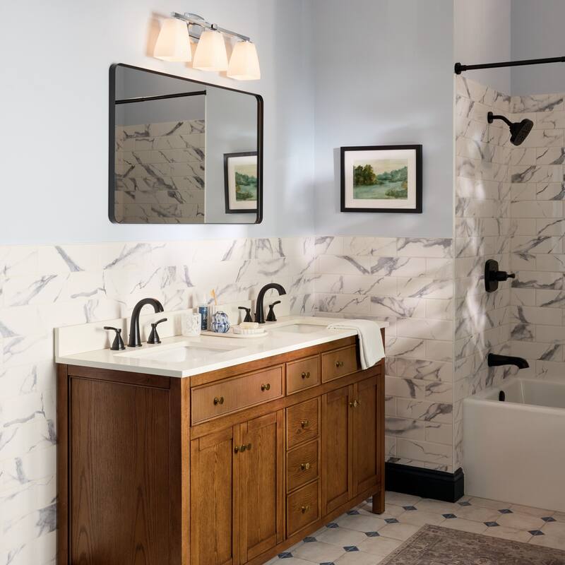 Kichler Lighting Marant 23.75" 3-Light Vanity Light with Opal Glass in Chrome