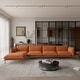 preview thumbnail 28 of 27, Modern Minimalist Upholstered Couches, 147" 4-Seater Cloud Modular Sectional Sofa with 2 Ottoman,U Shaped Couch for Living Room L shaped(4seats+1ottoman)orange