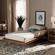 preview thumbnail 2 of 6, Karine Walnut Brown Finished Wood Twin Size Platform Bed Frame