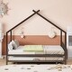 preview thumbnail 51 of 81, Metal house bed with trundle Black - Full