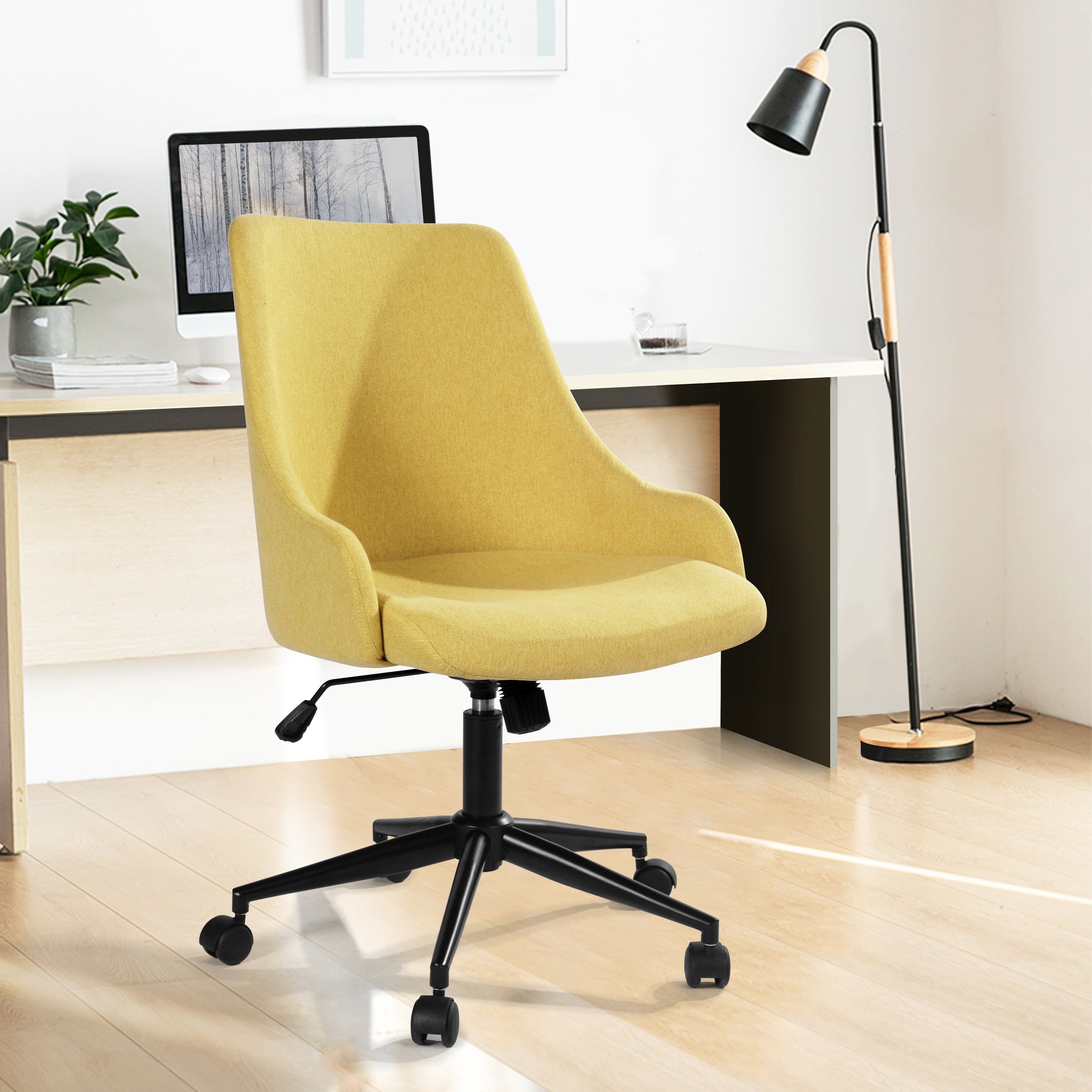 Pale yellow shop desk chair