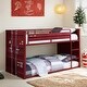 preview thumbnail 2 of 4, Twin/Twin Bunk Bed with Slat System & Safety Guardrail